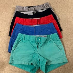 J. crew chino shorts - bundle of 5 pairs, size 2 with 2” inseams